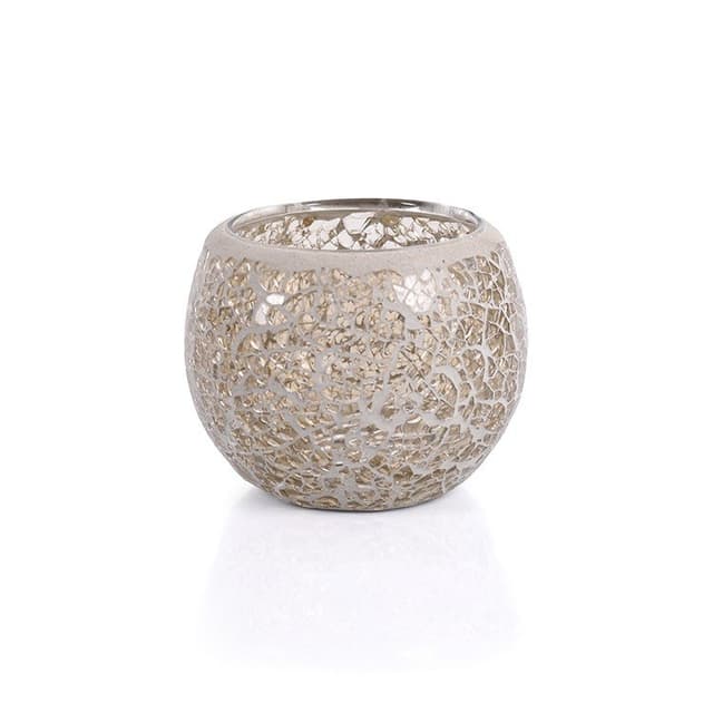 Waxinelichthouder 8,5 CM Dorsetto mozaïek wit