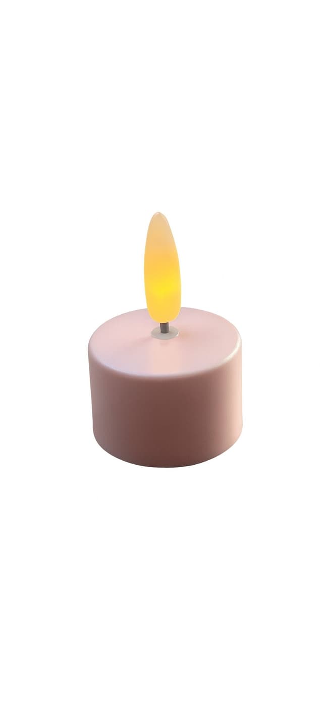 Oplaadbaar waxinelichtje tot 400 uur blush roze warm wit met realistisch vlameffect