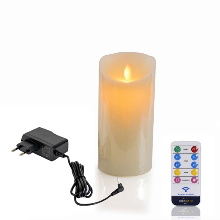 Oplaadbare LED wax kaars D 7,5 X 15 CM - warm wit 2
