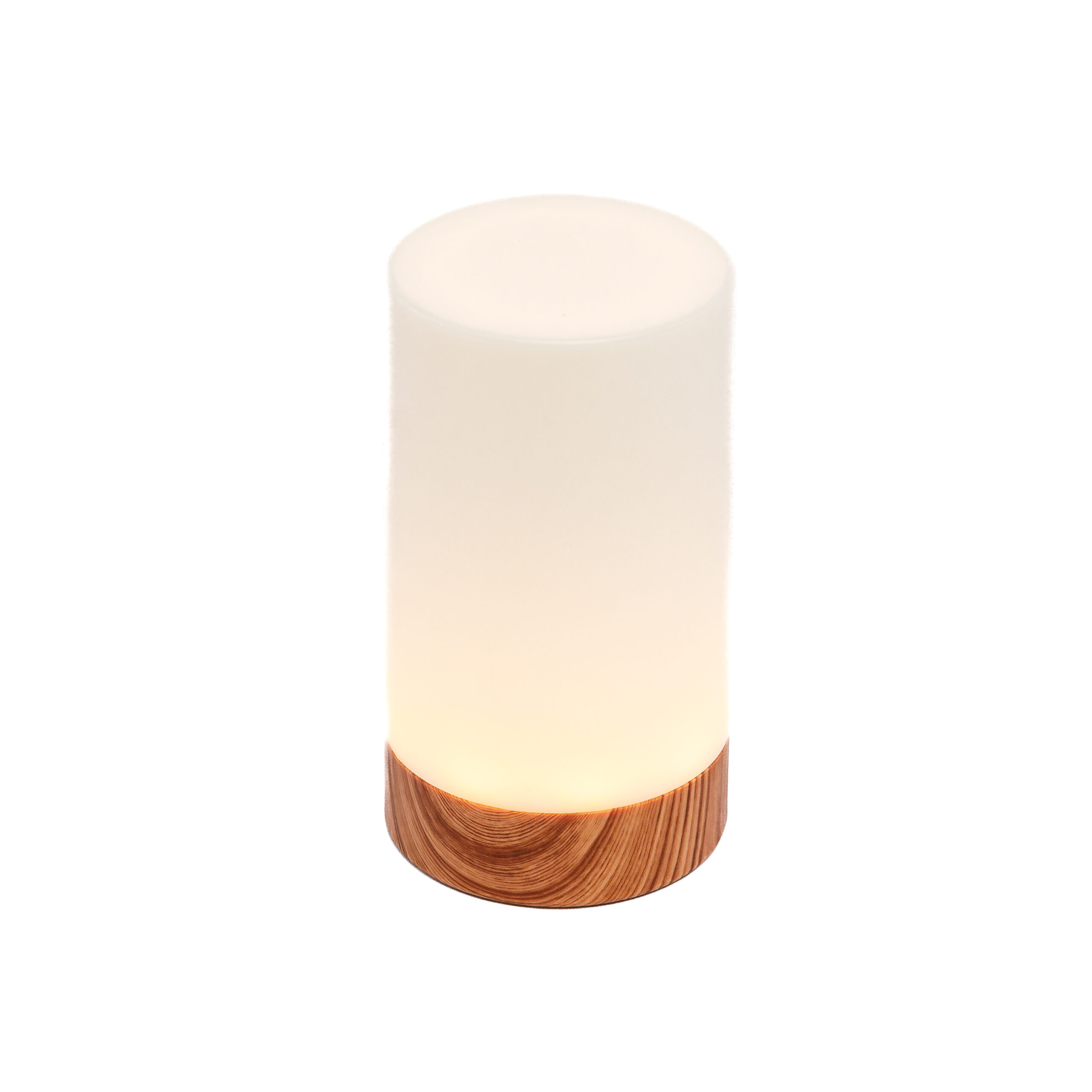Tafellamp DORSETTO oplaadbaar 105 uur - waterdicht - cilindervorm- wit houtlook - met afstandsbediening 2