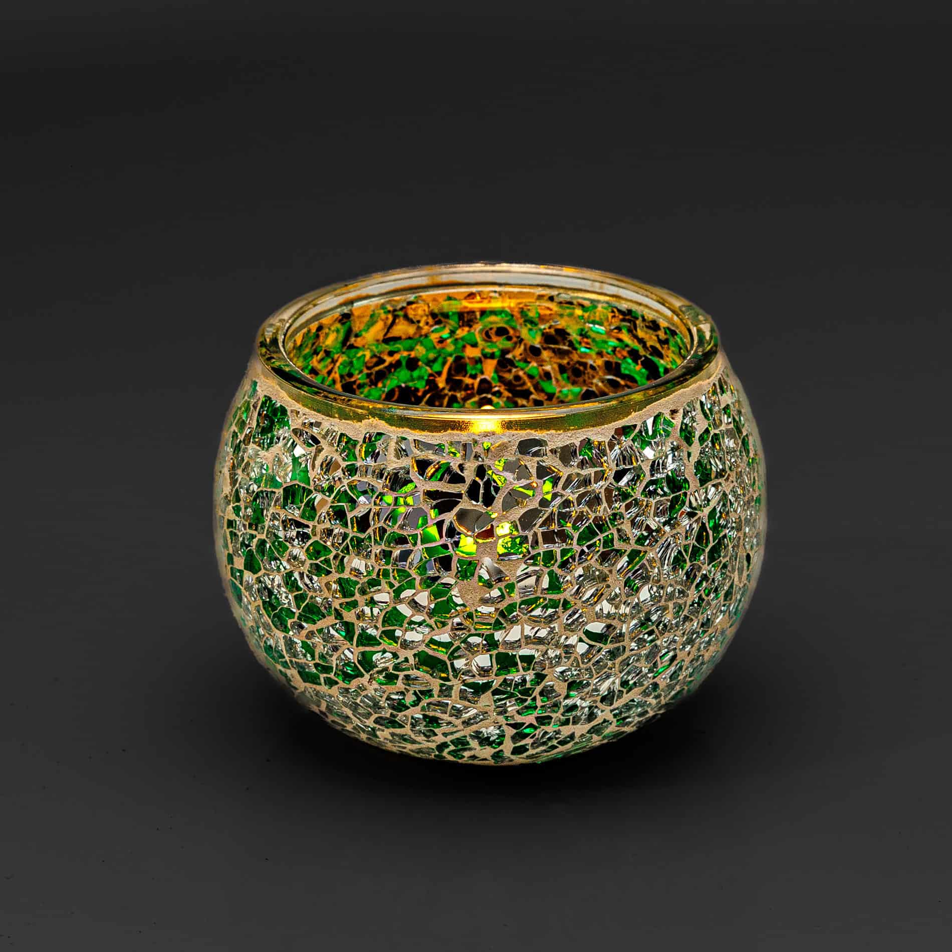 Theelichthouder DORSETTO 9 cm donker groen 5