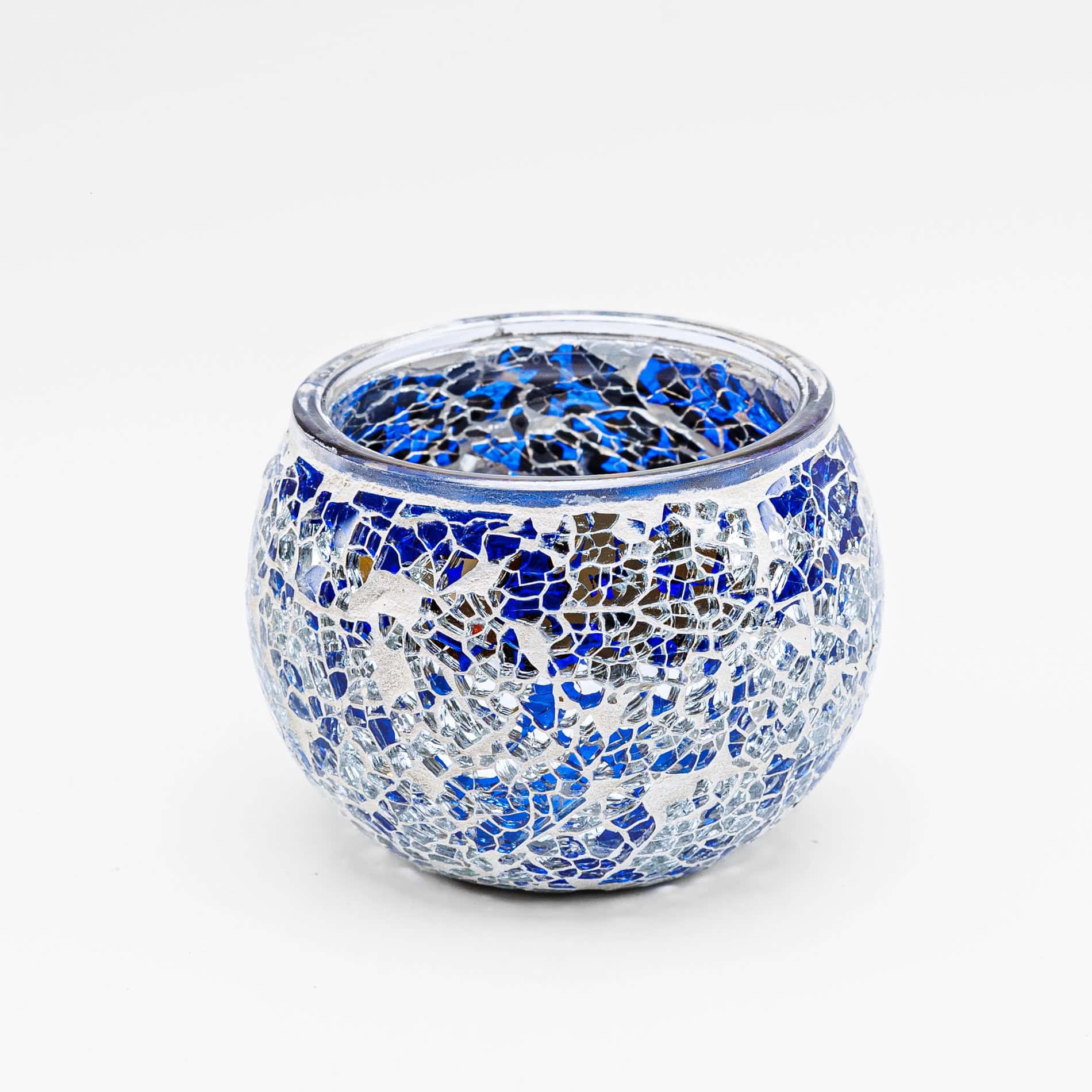Theelichthouder 9 cm DORSETTO donker blauw