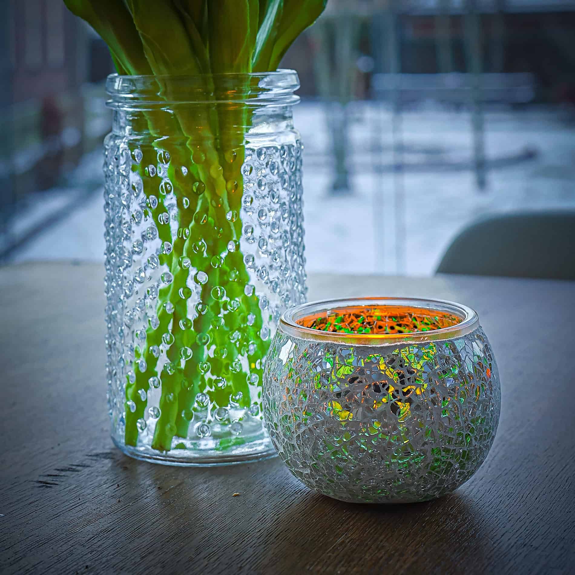 Theelichthouder DORSETTO 9 cm donker groen 2