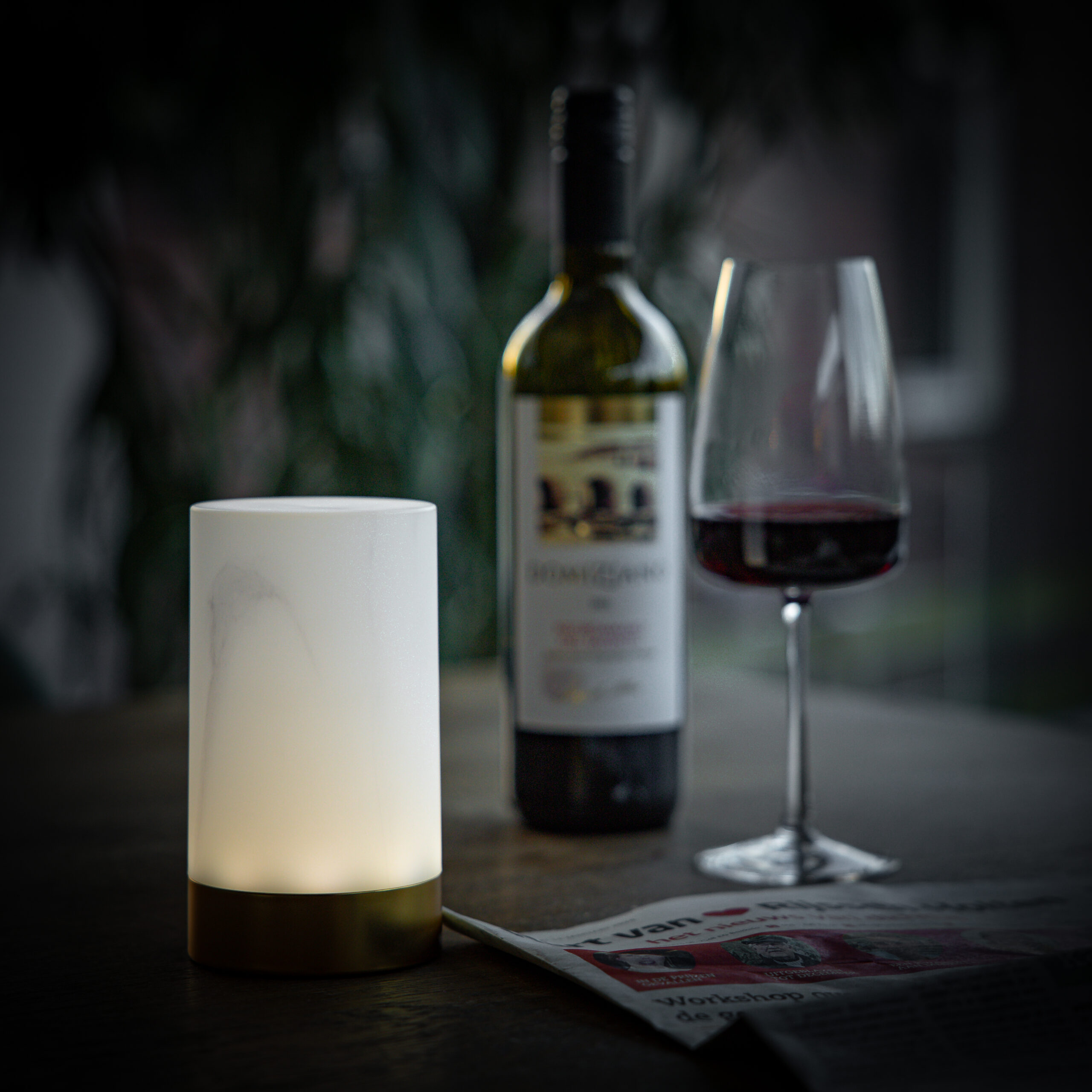 Tischlampe DORSETTO wiederaufladbar 105 Stunden – wasserdicht – zylindrisch Marmor Weiß Grau – mit Fernbedienung 2