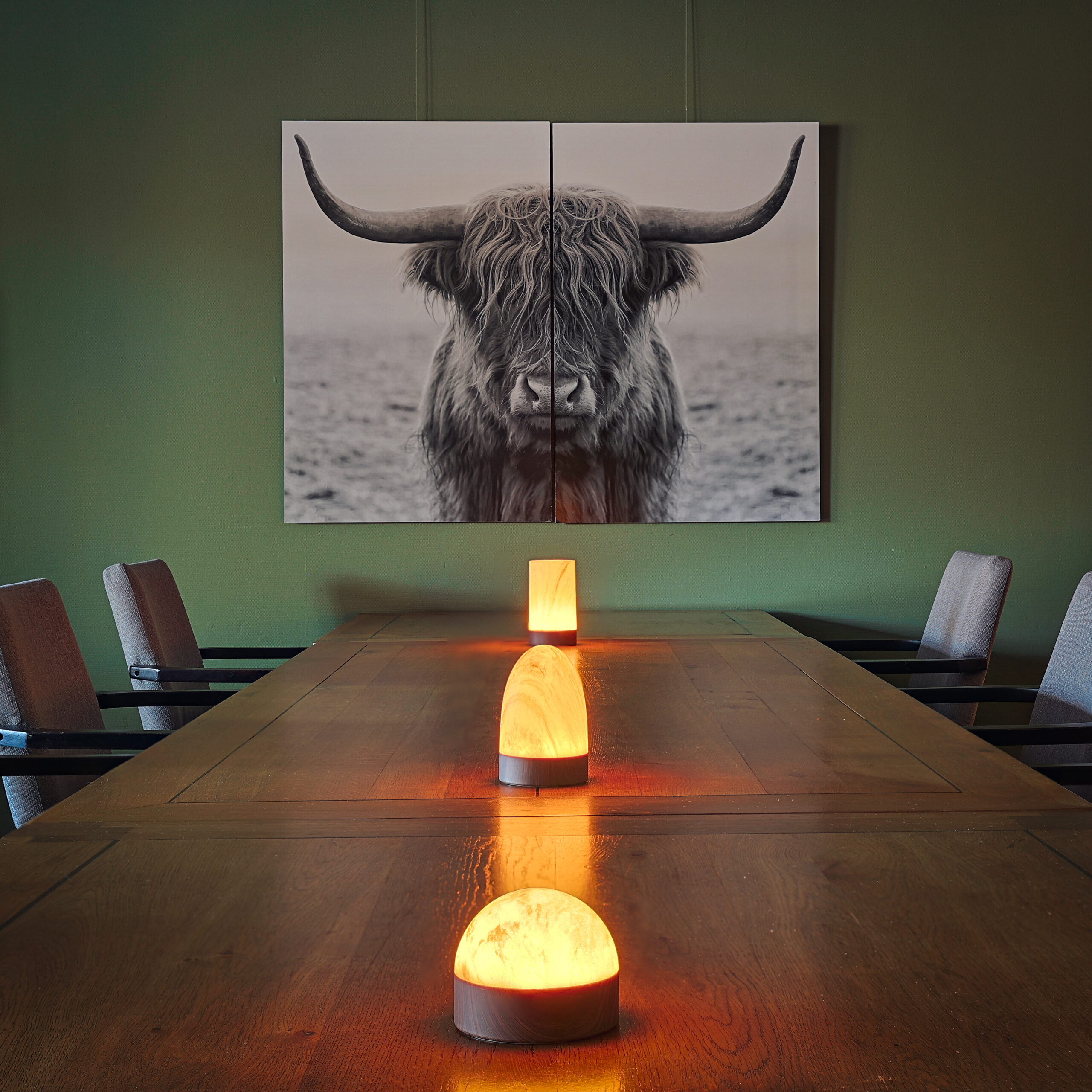 Tischlampe DORSETTO wiederaufladbar 105 Stunden – wasserdicht – zylindrisch Marmor Weiß Grau – mit Fernbedienung 4