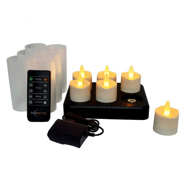 LED waxine/theelichtjes 105 uur waterproof warm wit (6 stuks) met afstandsbediening - Dorsetto | Lichtjes