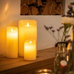 3 kaarsen van dorsetto voor openhaard LED wax kaars oplaadbaar DORSETTO D 7,5 X 20 CM